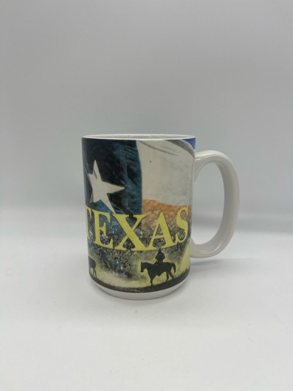 Texas Coffee Mug Cowboy Texas Flag